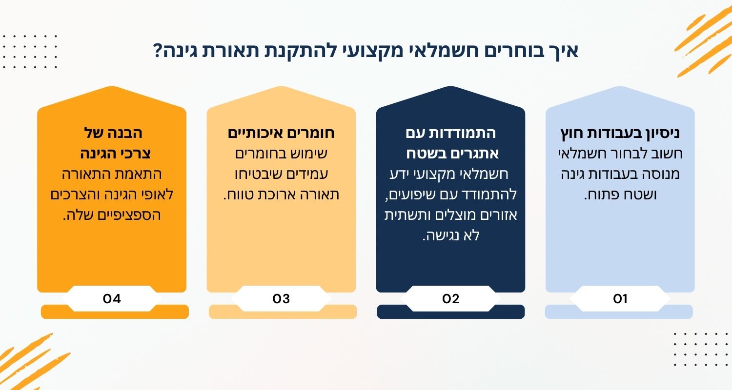 איך בוחרים חשמלאי מקצועי להתקנת תאורת גינה