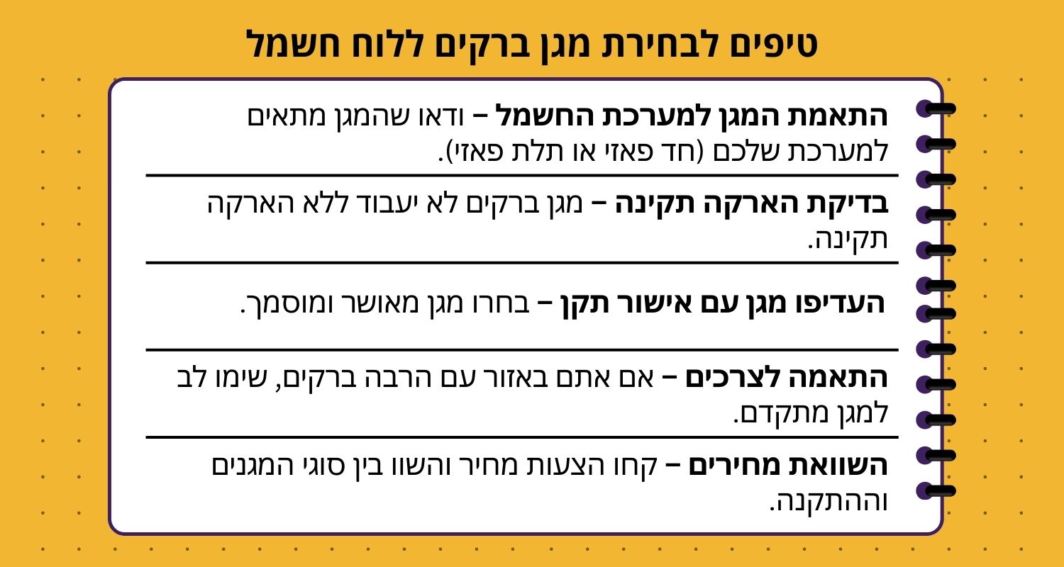 טיפים לבחירת מגן ברקים ללוח חשמל (1)
