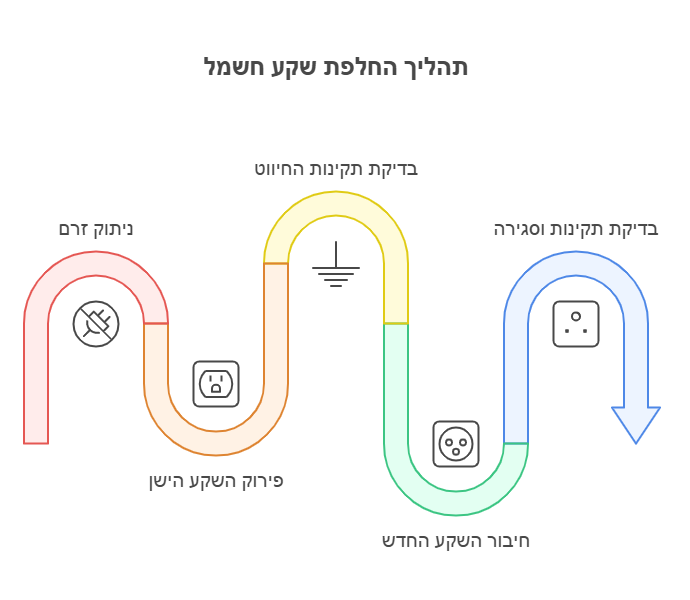 החלפת שקע חשמל